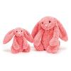 peluche lapin rose corail en deux tailles peluche lapin rose corail en deux tailles