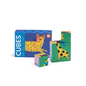 SIX PETITS CUBES PUZZLE EN BOIS "Les Toupitis"