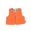 GILET TERRACOTTA ORANGÉ DOUBLÉ "week-end à la ferme"