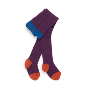 COLLANTS CÖTELÉS POURPRE EN TRICOT JACQUARD 