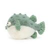 PELUCHE LE POISSON GLOBE BLANC ET VERT