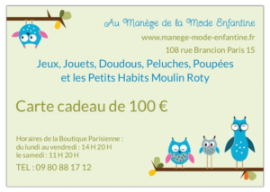 CARTE CADEAU D'UN MONTANT DE 100 €