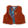 GILET BOLÉRO SHERPA ROUILLE DOUBLÉ COTON IMPRIMÉ