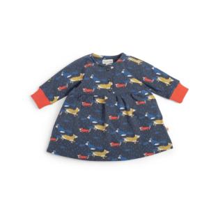 ROBE EN JERSEY DE COTON IMPRIMÉ CHIENS "collection WOUF"