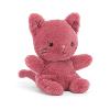 petite peluche chaton rose framboise aux courtes pattes