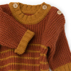 PULL EN TRICOT RAYÉ BICOLORE ROUILLE/CURRY