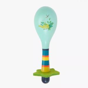 MARACAS VERTE EN BOIS "dans la jungle"