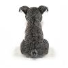 PELUCHE CHIEN SCHNAUZER AU POIL GRIS/BLANC