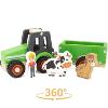 LE TRACTEUR ET SA REMORQUE ET SES FIGURINES