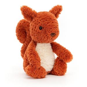 PETITE PELUCHE ÉCUREUIL ROUX AU VENTRE BLANC