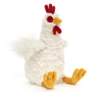 BESSIE LA PELUCHE POULE BLANCHE 