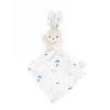 doudou lapin carré doux brindilles dorées et libellules bleues doudou lapin carré doux brindilles dorées et libellules bleues