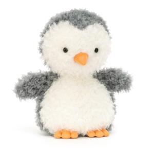PELUCHE PETIT PINGOUIN DUVETEUX GRIS/BLANC