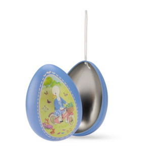 PETIT ŒUF MÉTAL FOND BLEU "série la grande famille"