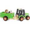 LE TRACTEUR ET SA REMORQUE ET SES FIGURINES