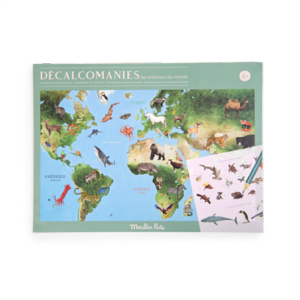 MAPPEMONDE AVEC DÉCALCOMANIES "Tout autour du Monde"