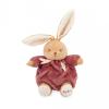 PELUCHE BOULE PATAPOUF LAPIN COLORIS BORDEAUX