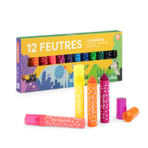 DOUZE GROS FEUTRES À POINTES CONIQUES "les toupitis"