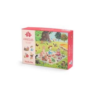 QUATRE MINI-PUZZLES LES SAISONS "la grande famille"