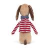 PELUCHE BASSET AU POIL RAS BRUN BEIGE