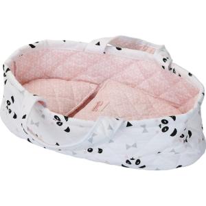 COUFFIN EN TISSU "pandas" POUR POUPONS DE 28 CM
