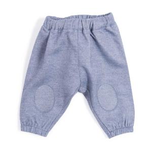 PANTALON MIXTE EN TWILL BLEU CHINÉ "le voyage d'Olga"