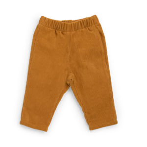 PANTALON EN VELOURS CÔTELÉ COLORIS MOUTARDE