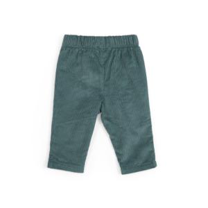 PANTALON EN VELOURS BLEU VERT "Trois Petits Lapins"