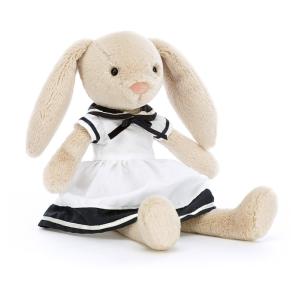 PELUCHE LAPIN HABILLÉE D'UNE ROBE BORD DE MER