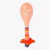 maracas en bois coloris rose orangé 