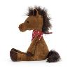 PELUCHE CHEVAL BAI BRUN ET SON BANDANA À POIS