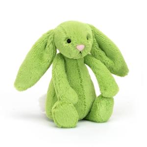 PETITE PELUCHE LAPIN COLORIS VERT POMME (H : 18 cm)