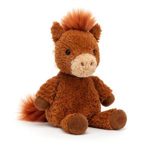 PELUCHE PETIT PONEY COULEUR CARAMEL ROUX
