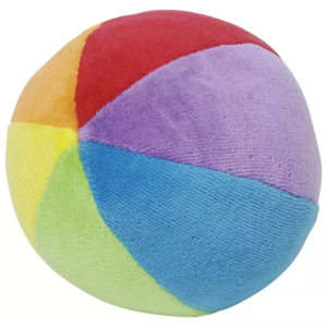 PETITE BALLE DOUCE MULTICOLORE AVEC UN GRELOT