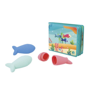 LIVRE DE BAIN LA FÊTE SOUS L'OCÉAN AVEC 3 SARDINES