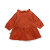 ROBE EN VELOURS FOND ROUILLE IMPRIMÉ FANTAISIE "INDE"