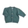 IGUANE tricot cardigan gilet vert bleu point nids d'abeilles