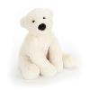 peluche ours blanc assis de taille moyenne