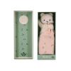 DOUDOU OURSON CARRÉ ROSE TOURBILLON DE FEUILLES