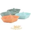 quatre petits bateaux origamis en silicone souple