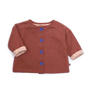 VESTE CARDIGAN EN JERSEY DOUBLÉ "Pomme des Bois"