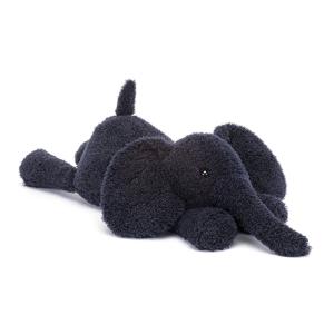GRANDE PELUCHE ÉLÉPHANT ALLONGÉ À PLAT VENTRE