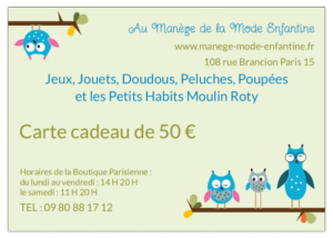 CARTE CADEAU D'UN MONTANT DE 50 €