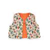 GILET TERRACOTTA ORANGÉ DOUBLÉ "week-end à la ferme"
