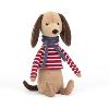 peluche basset au poil ras brun beige