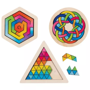 PETITS PUZZLES CASSE TÊTE EN BOIS FORMES GÉOMÉTRIQUES