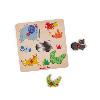 PUZZLE EN BOIS ENCASTRABLE CINQ ANIMAUX "Les Toupitis"