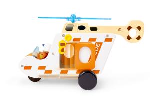 HÉLICOPTÈRE EN BOIS ET SON PILOTE ARTICULÉ