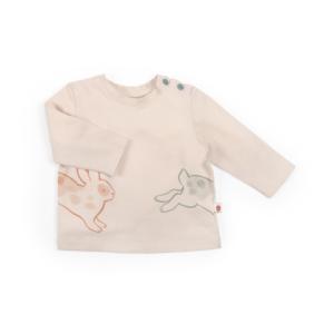 TEE-SHIRT COLORIS ÉCRU MOTIF LAPINS "Trois Petits Lapins"