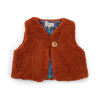 GILET BOLÉRO SHERPA ROUILLE DOUBLÉ COTON IMPRIMÉ